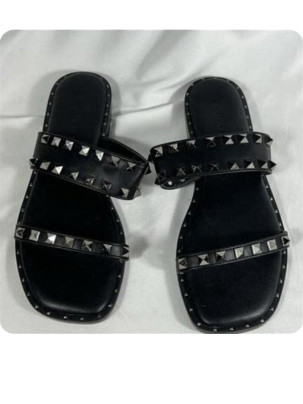 Sincerely Jules Black Studded Slide Sandals - Size US 8.5 NWT